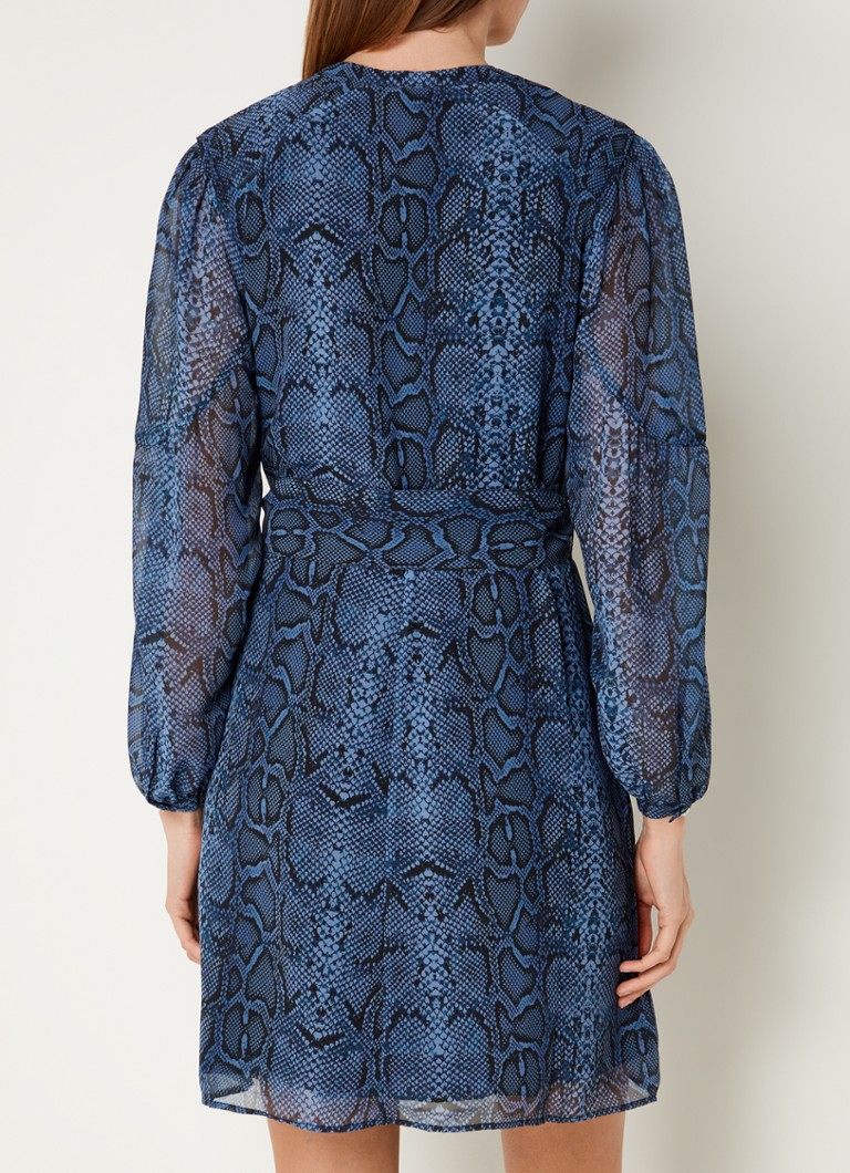 Abito corto a blusa semitrasparente Ansell di Fifth House, con stampa pitonata.