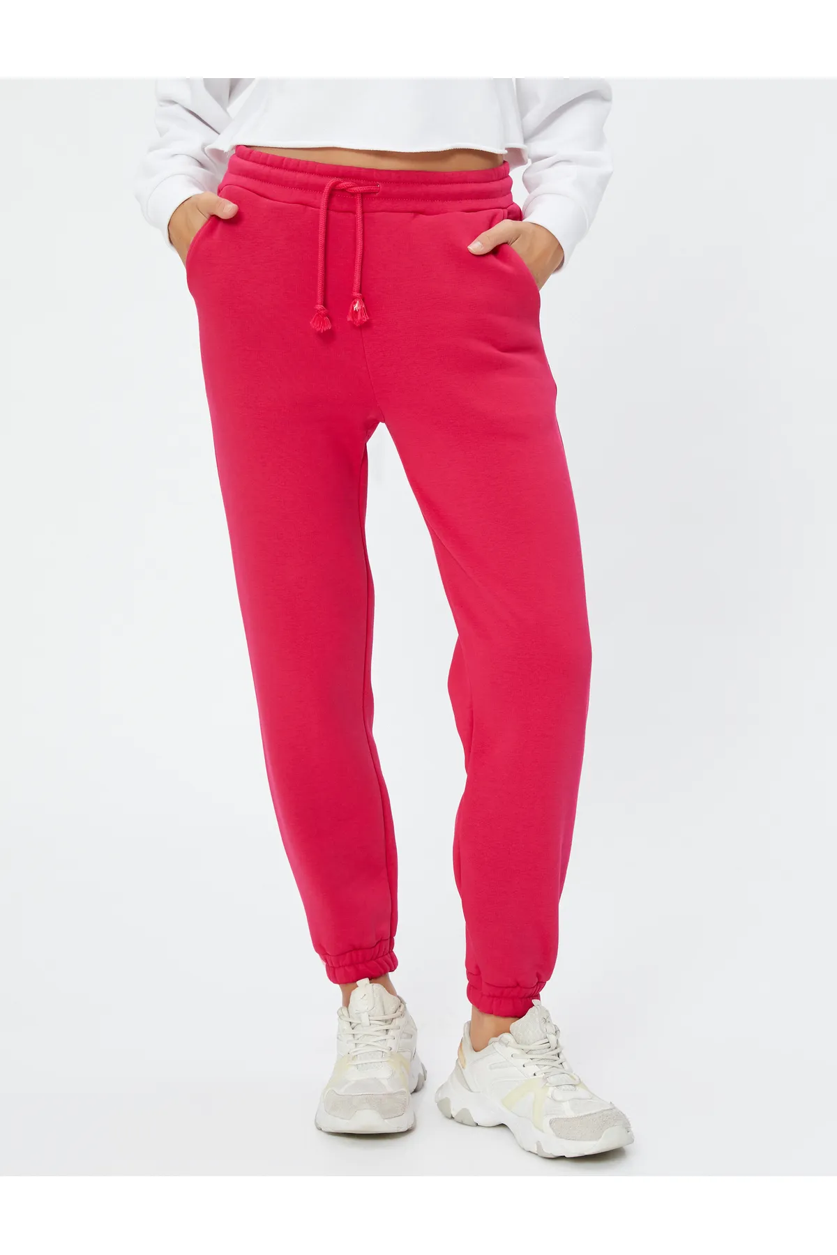 Koton  Jogger-Jogginghose mit geripptem Spitzentaschendetail