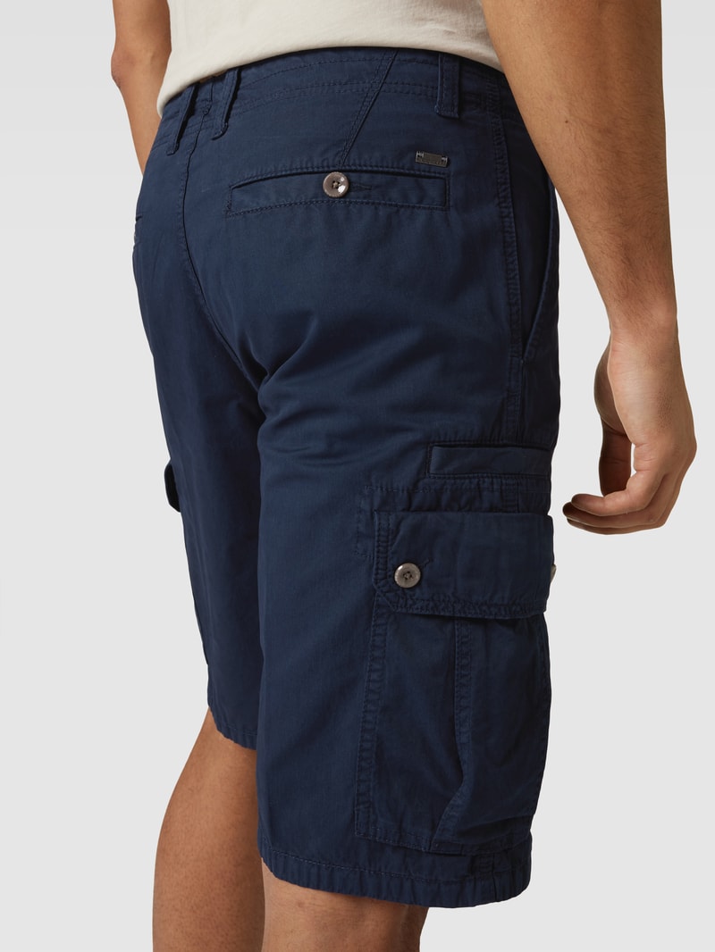 Bermudas aus Baumwolle mit Eingrifftaschen in marineblau