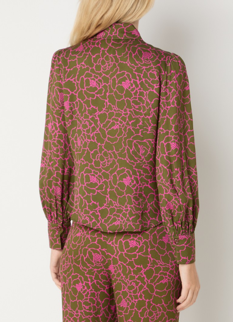 LKBennett Sonya blouse with floral print and balloon sleeve
