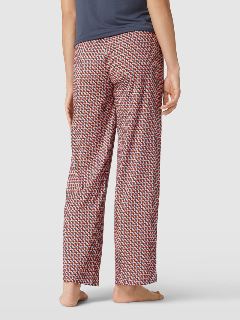 Pyjama-Hose mit Allover-Muster in orange