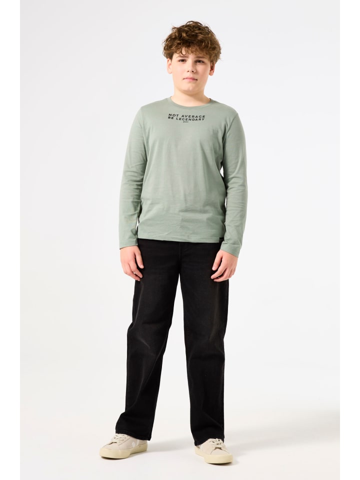 Garcia Langarmshirt mit Schriftprint in rucola günstig kaufen