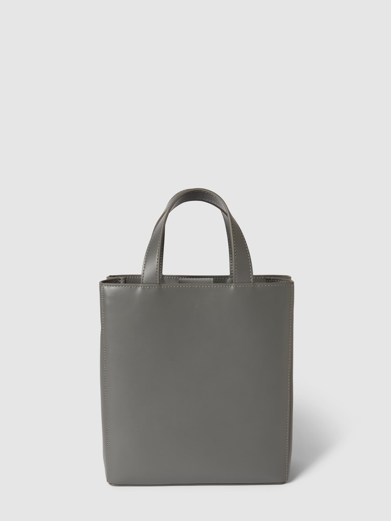 Tote Bag mit Label-Applikation Modell 'Paper' in dunkelgrau