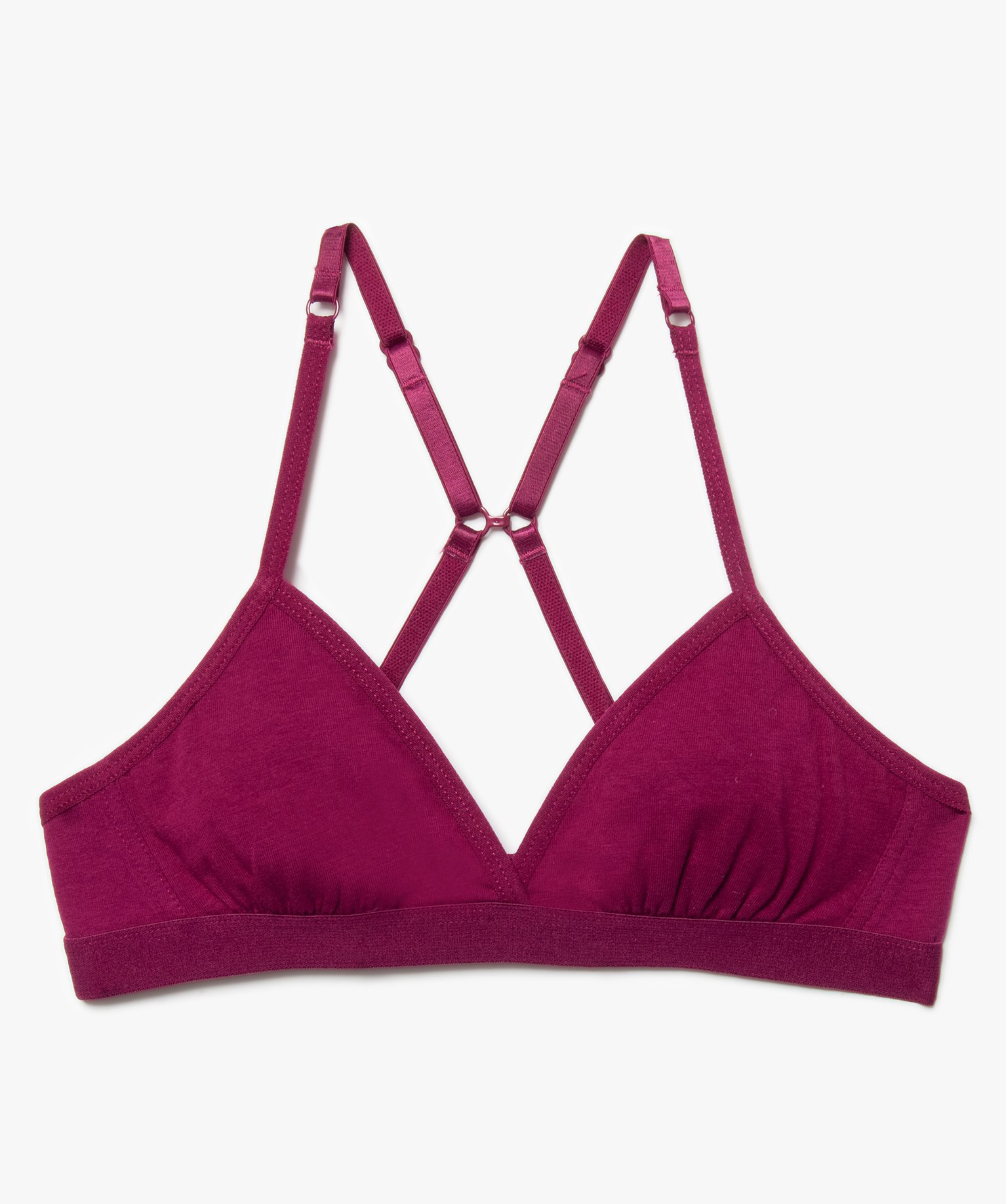 Soutien-gorge fille triangle à bretelles multipositions rose fonce | GEMO