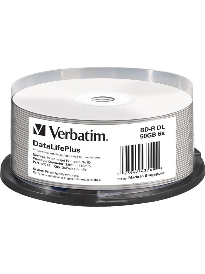 COFI 1453 Verbatim BD-R DL 50GB/1-6x Cakebox (25 Disc) in Weiß günstig kaufen onesize