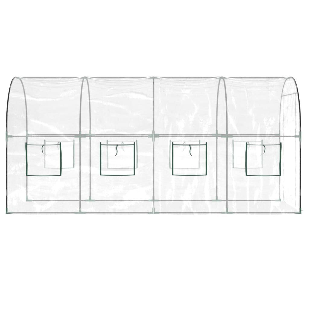vidaXL Gewächshaus Gewächshaus Transparent 161x398x188 cm PVC Stahl Foliengewächshaus Bi