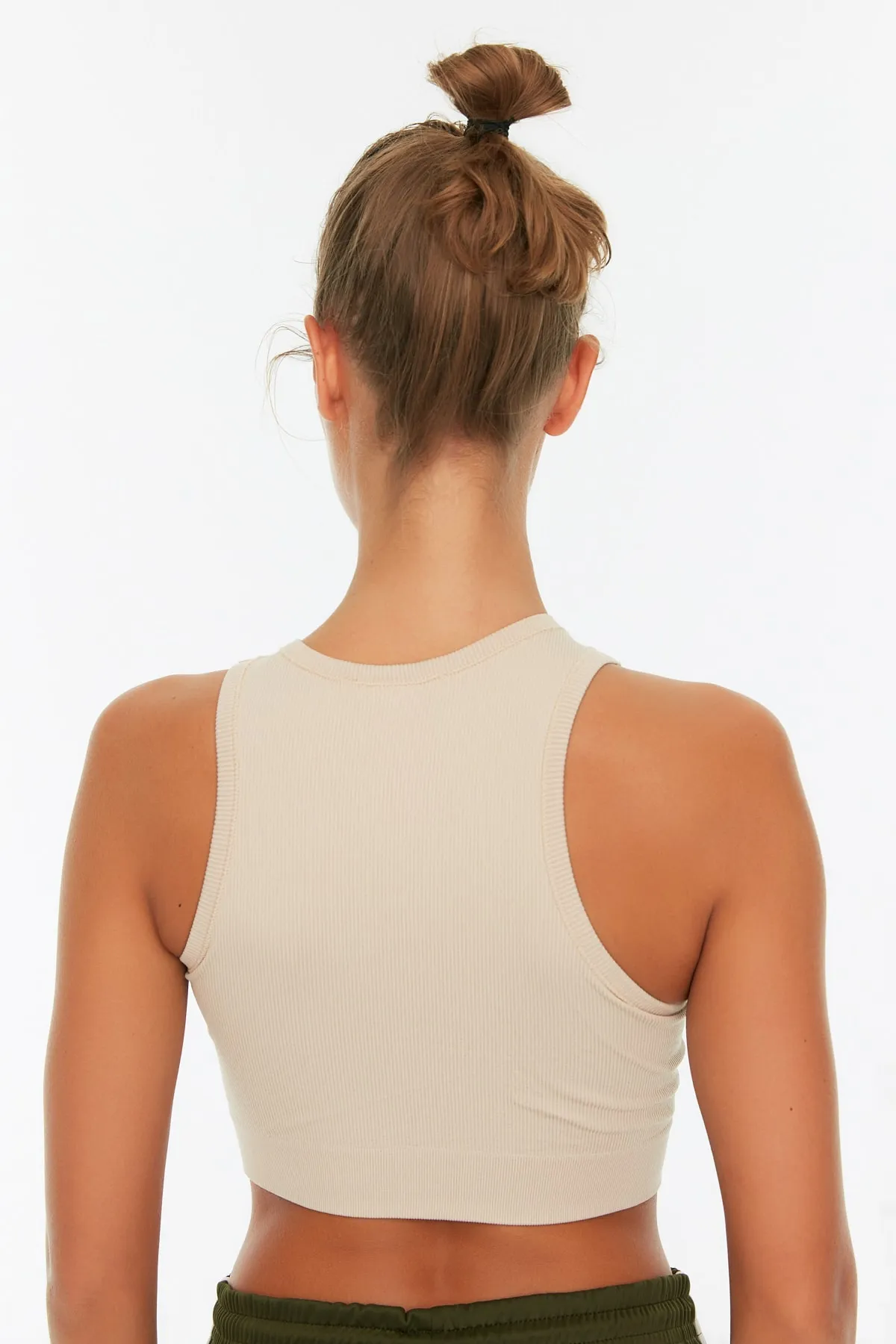 Trendyol Collection  Khaki-Stone 2-teiliger nahtloser/nahtloser, leicht stützender/formender gestrickter Sport-BH TWOSS22SS00000