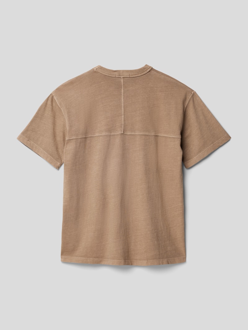 T-Shirt mit Label-Patch Modell 'BADGE MINERAL' in schokobraun
