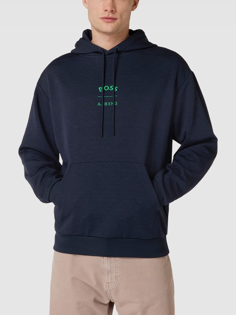 Hoodie mit Känguru-Tasche Modell 'Sly AJ' in marineblau
