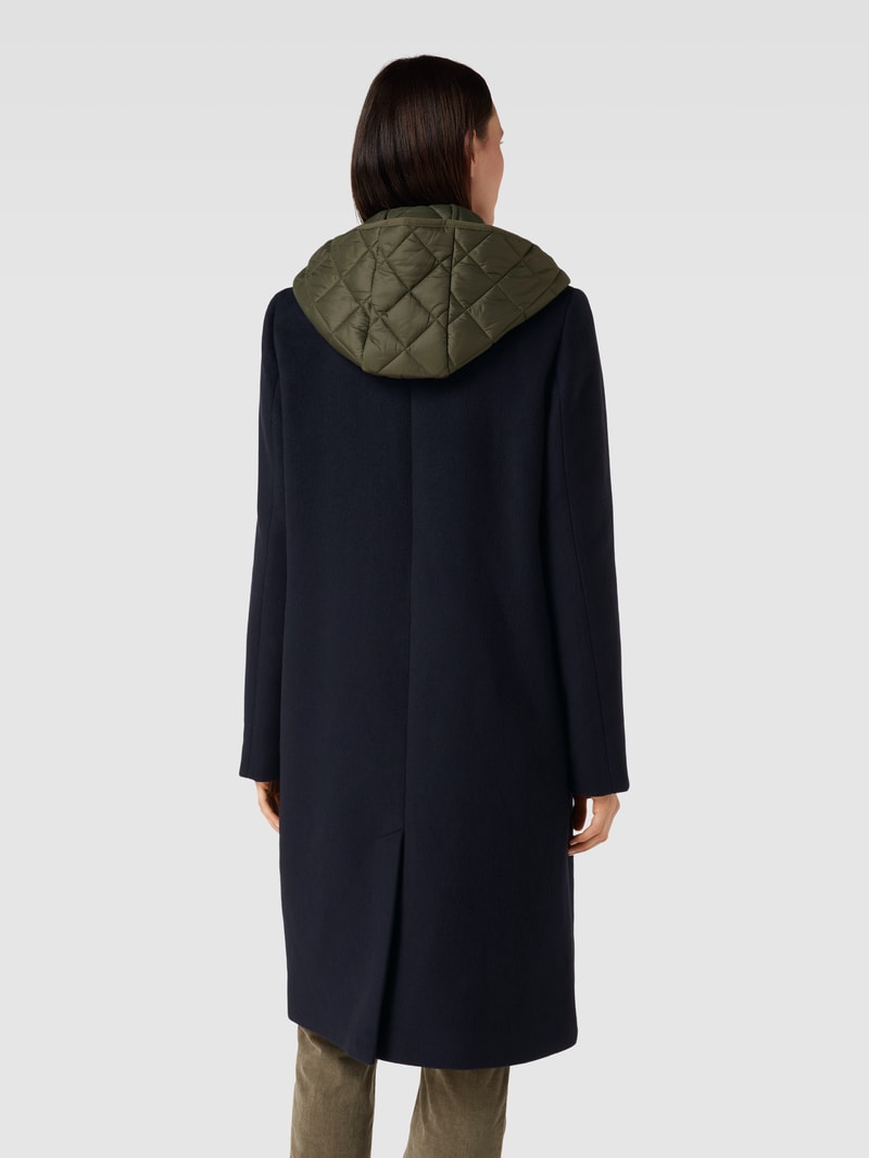 Mantel im Double-Layer-Look mit Eingrifftaschen in marineblau