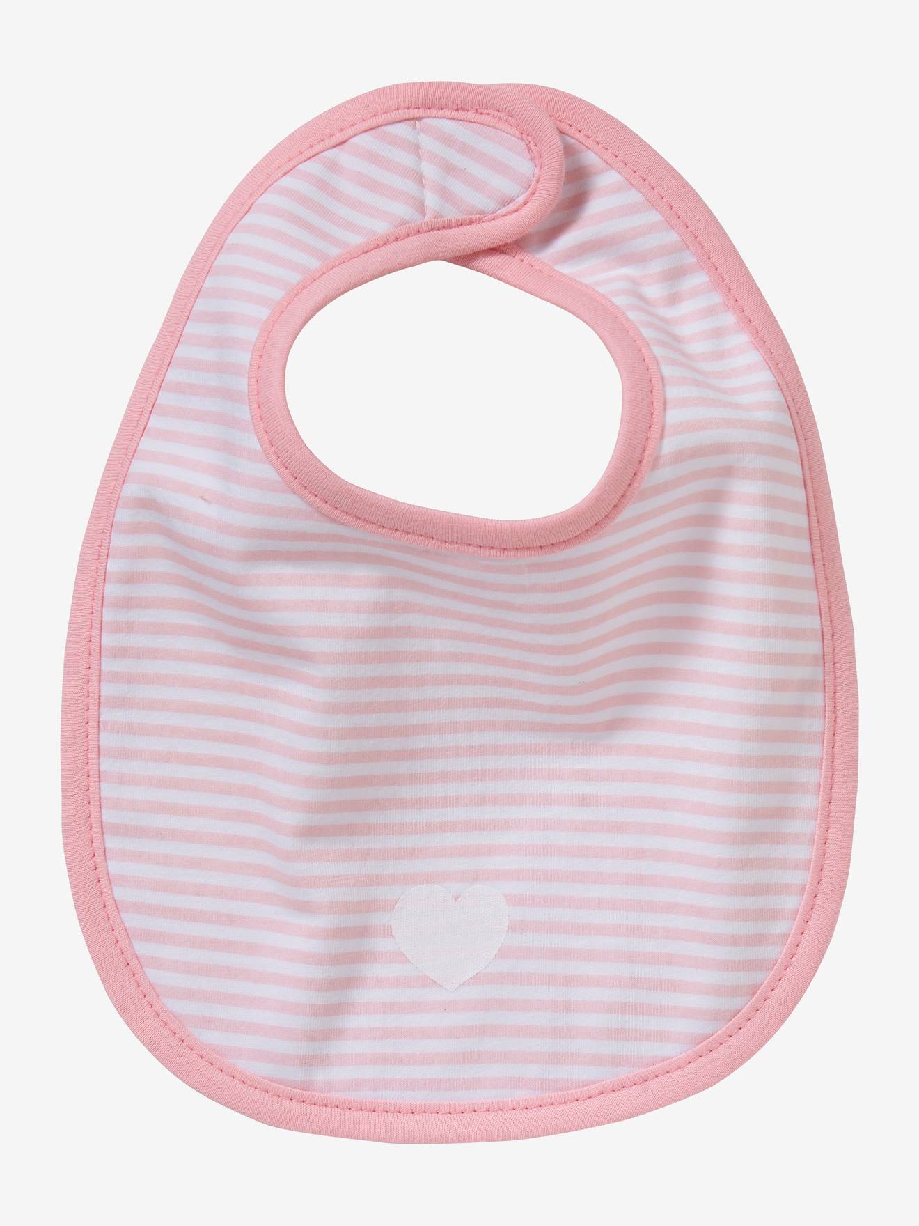 Lot de 5 bavoirs naissance lot chat rose