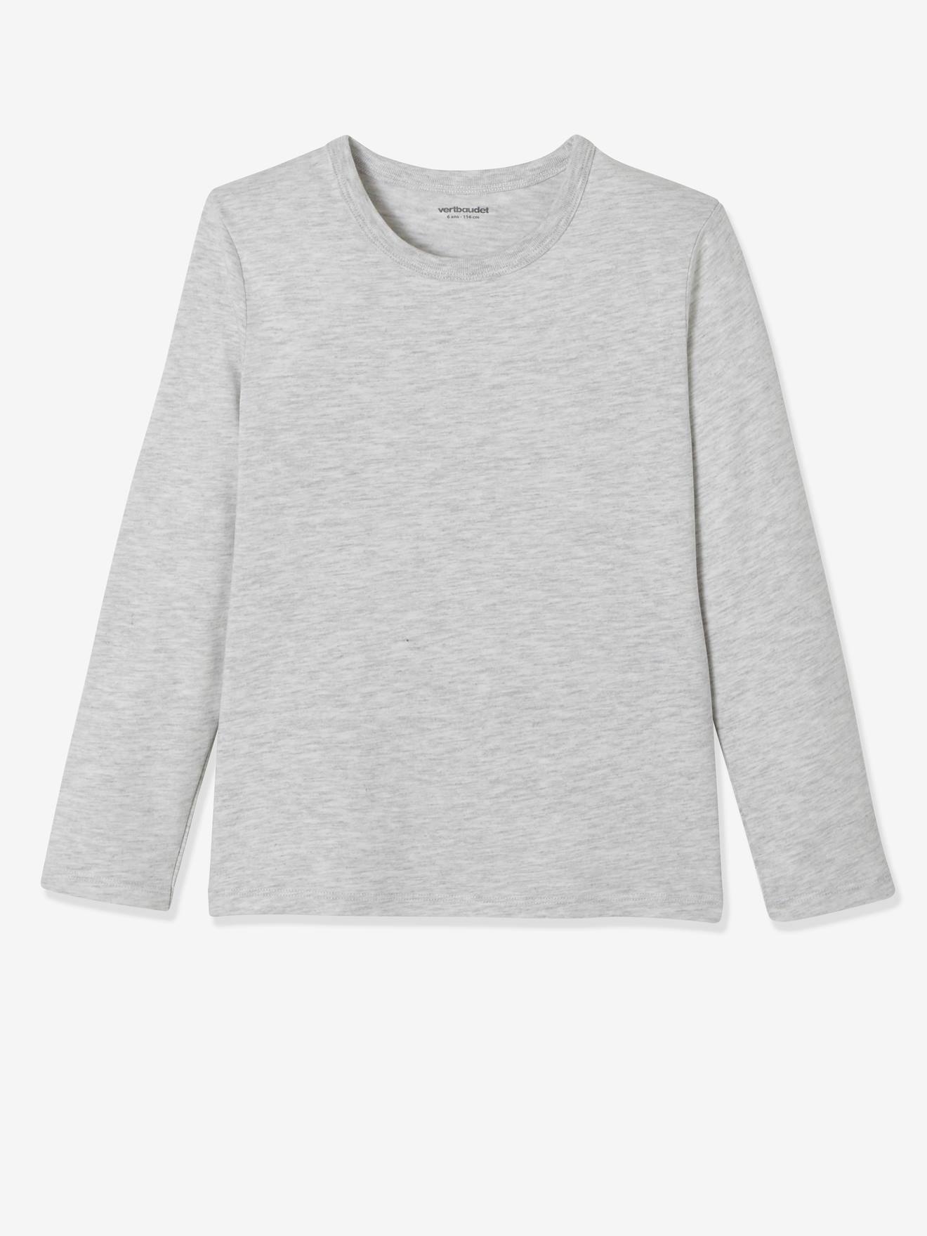 Lot de 3 T-shirts garçon manches longues BASICS lot camaieu blanc