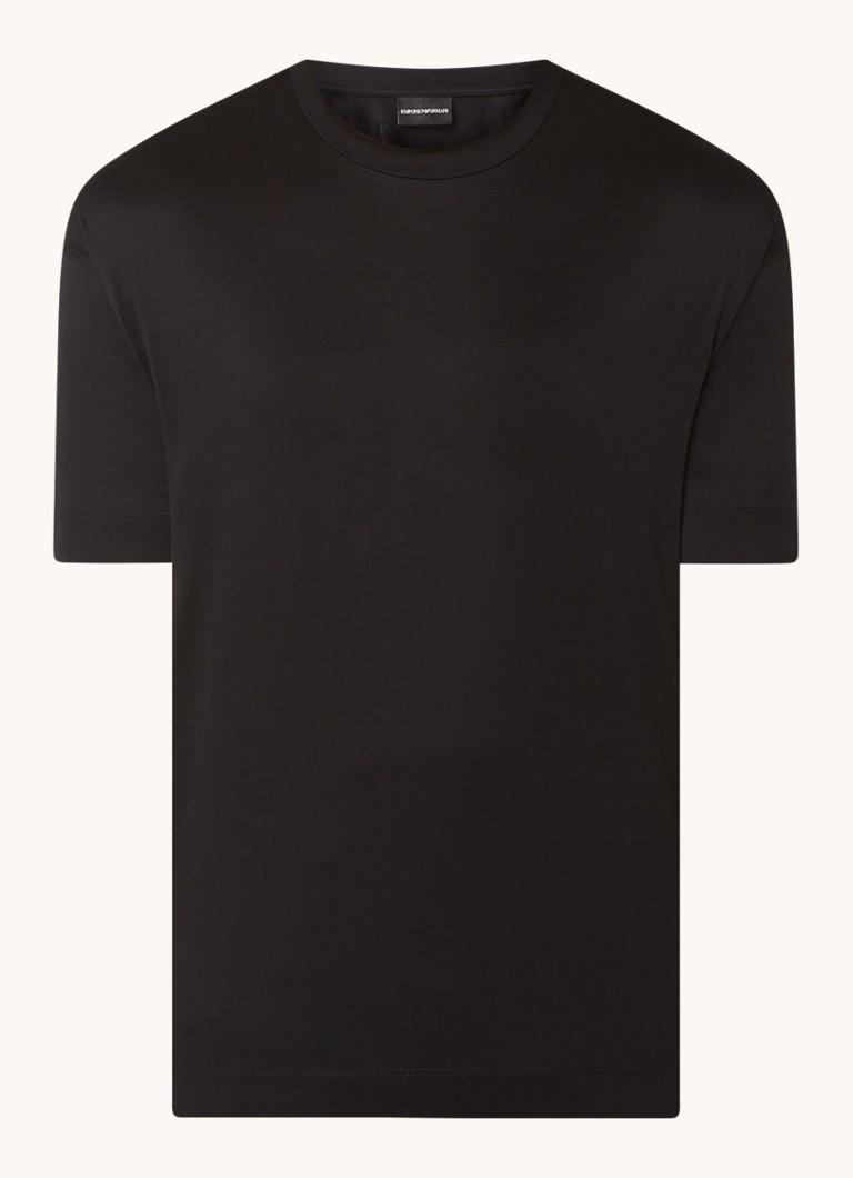 Tricou cu guler rotund din amestec de lyocell Emporio Armani