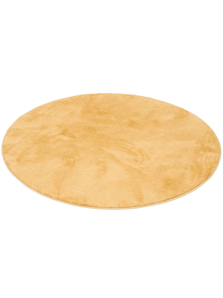 Pergamon Hochflor Langflor Teppich Super Soft Melia Rund in Curry günstig kaufen