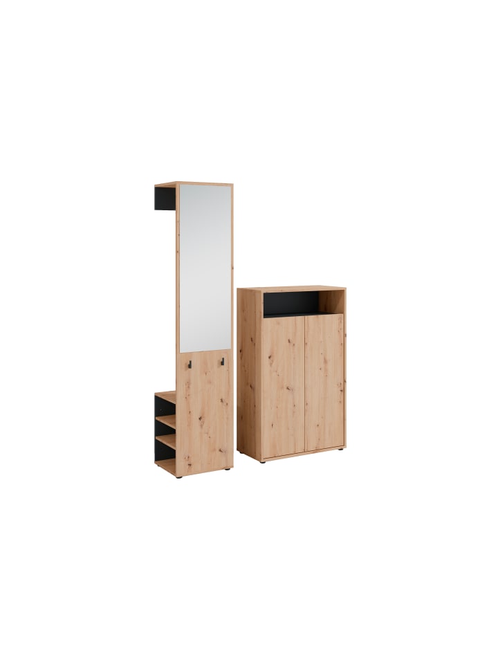 byLiving Garderoben-Set Lyon 2tlg. in Eiche-Optik günstig kaufen onesize