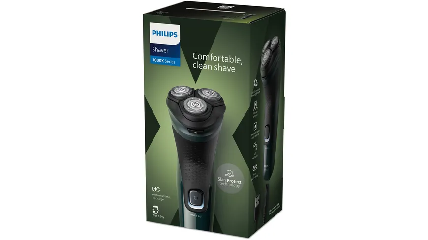 PHILIPS Rasierer Shaving 3 Heads X3002/00 dunkles Waldgrün