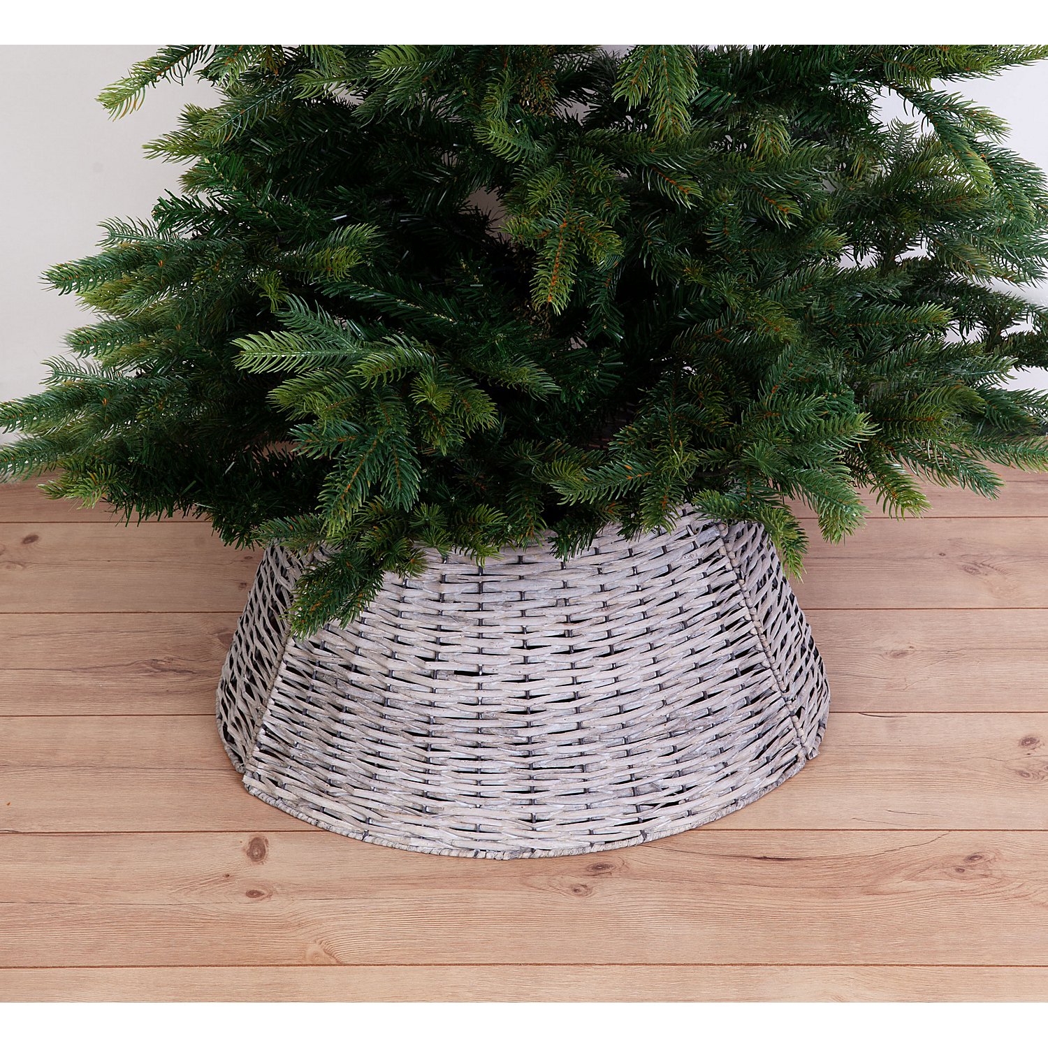 Christbaumkorb, grau-gekalkt
