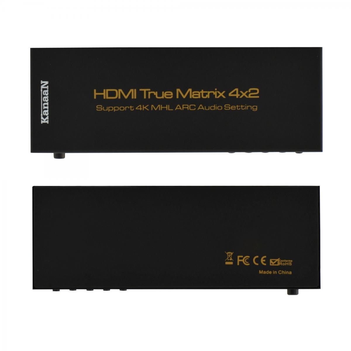 Leicke KanaaN UHD-Matrix HDMI 4x2 Switch