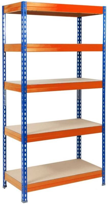 Office Marshal Metallregal Grizzly Blau, Orange 5 Fächer 1.800 x 1.200 x 450 mm