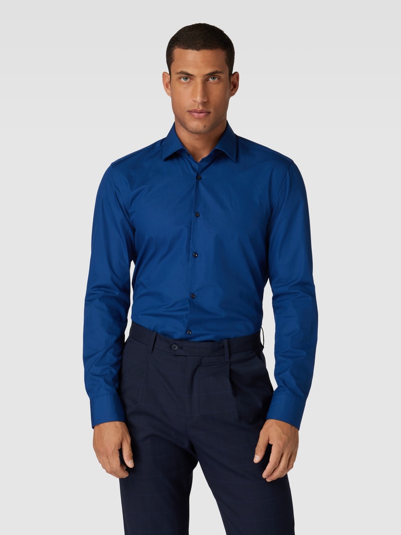 Regular Fit Business-Hemd mit Kentkragen Modell 'Kenno' in marineblau