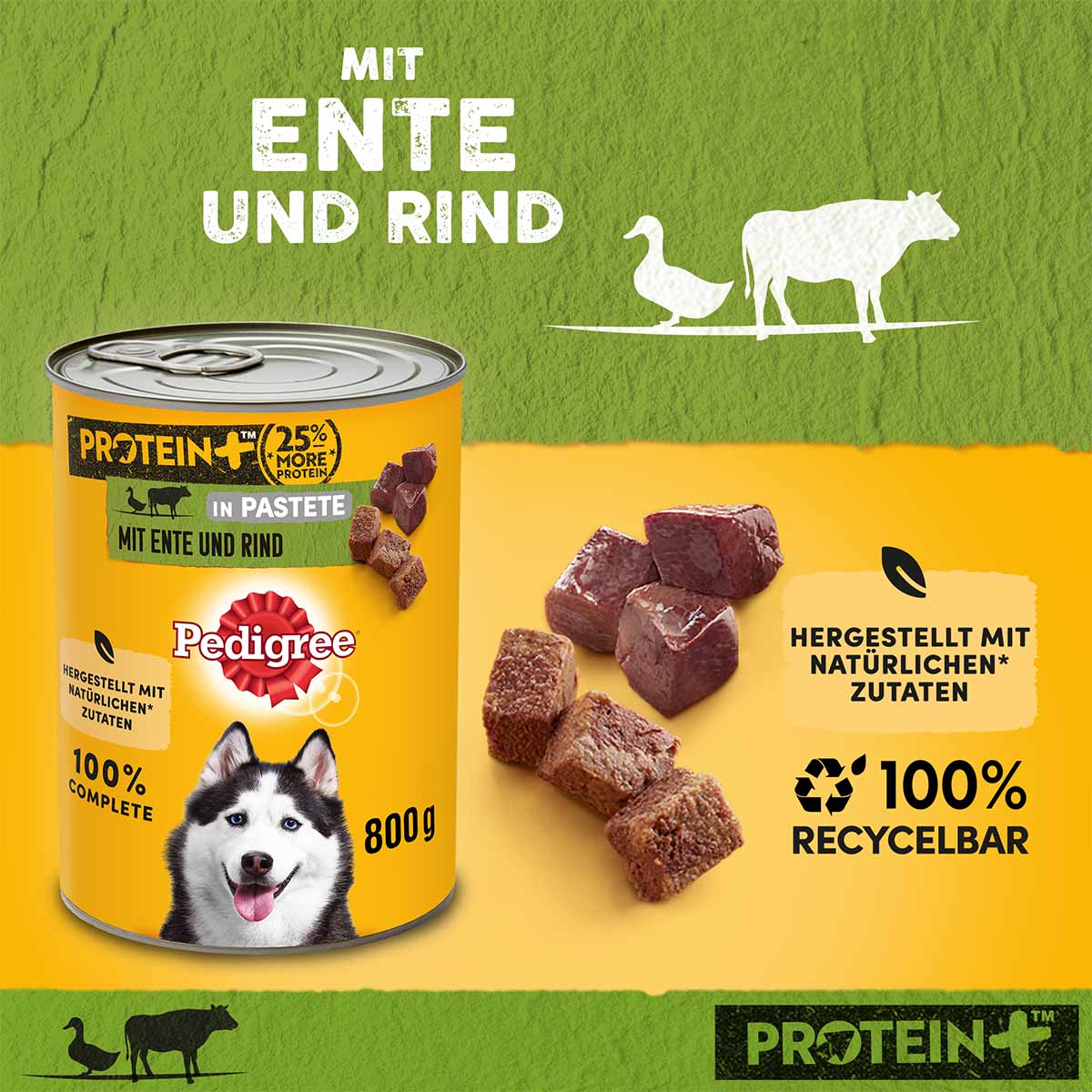 PEDIGREE Protein+ Pastete Ente & Rind günstig kaufen bei ZooRoyal