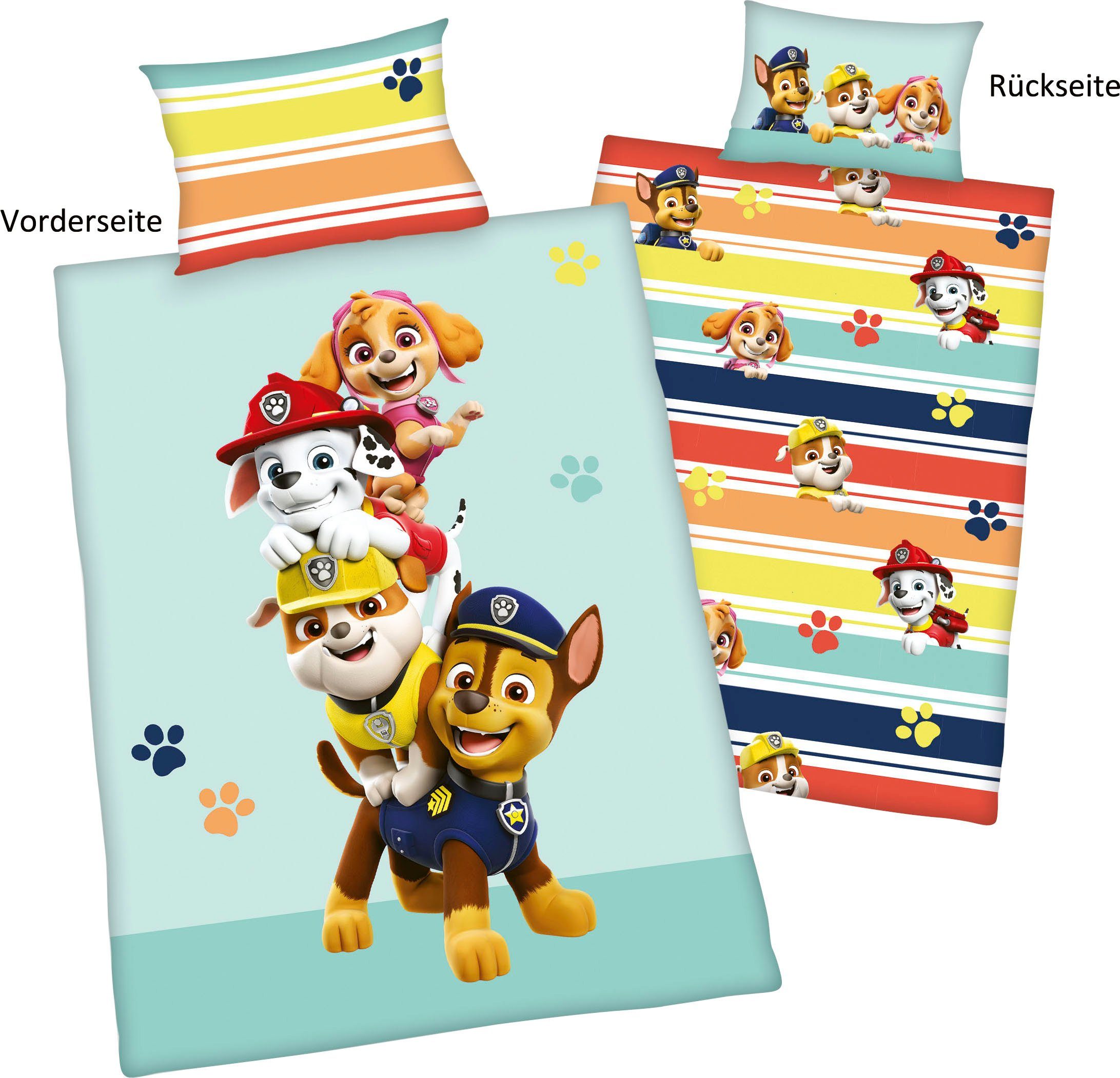 Babybettwäsche Paw Patrol, PAW PATROL, Flanell, mit liebevollem Motiv