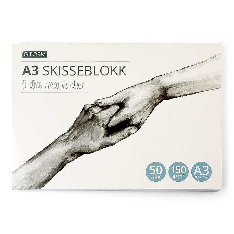 Giform Skisse/tegneblokk A3 tykke ark