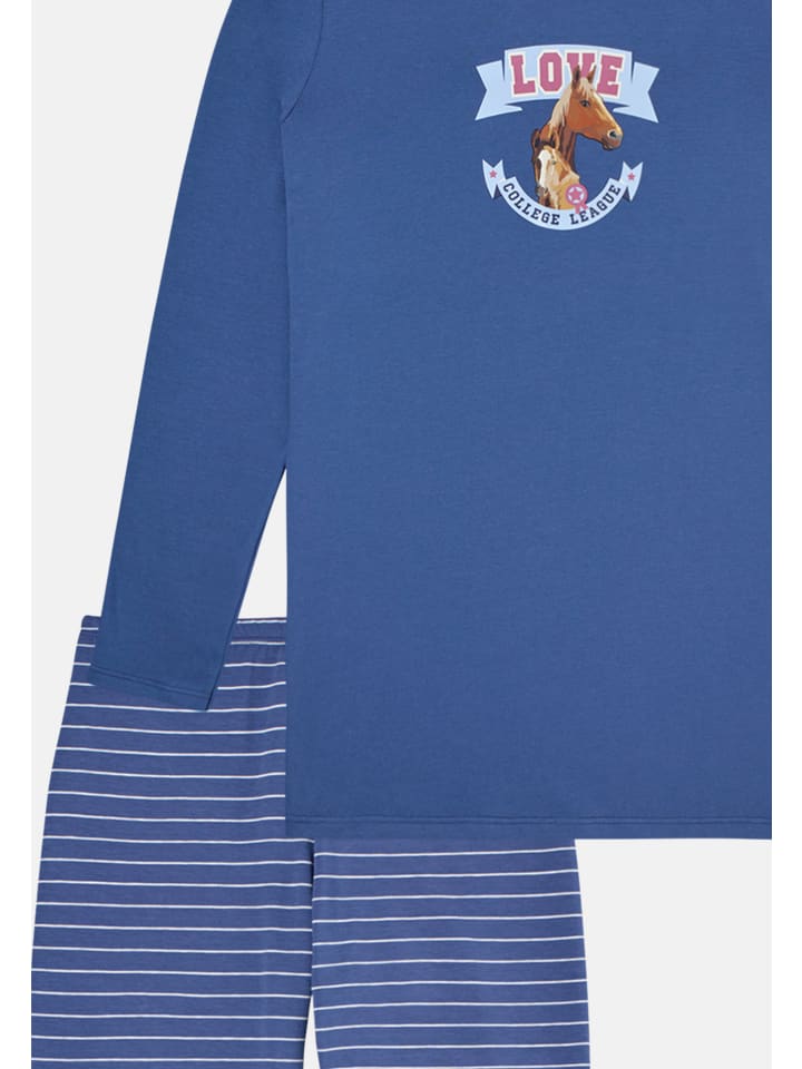 Schiesser Schlafanzug Horse World in Blau günstig kaufen