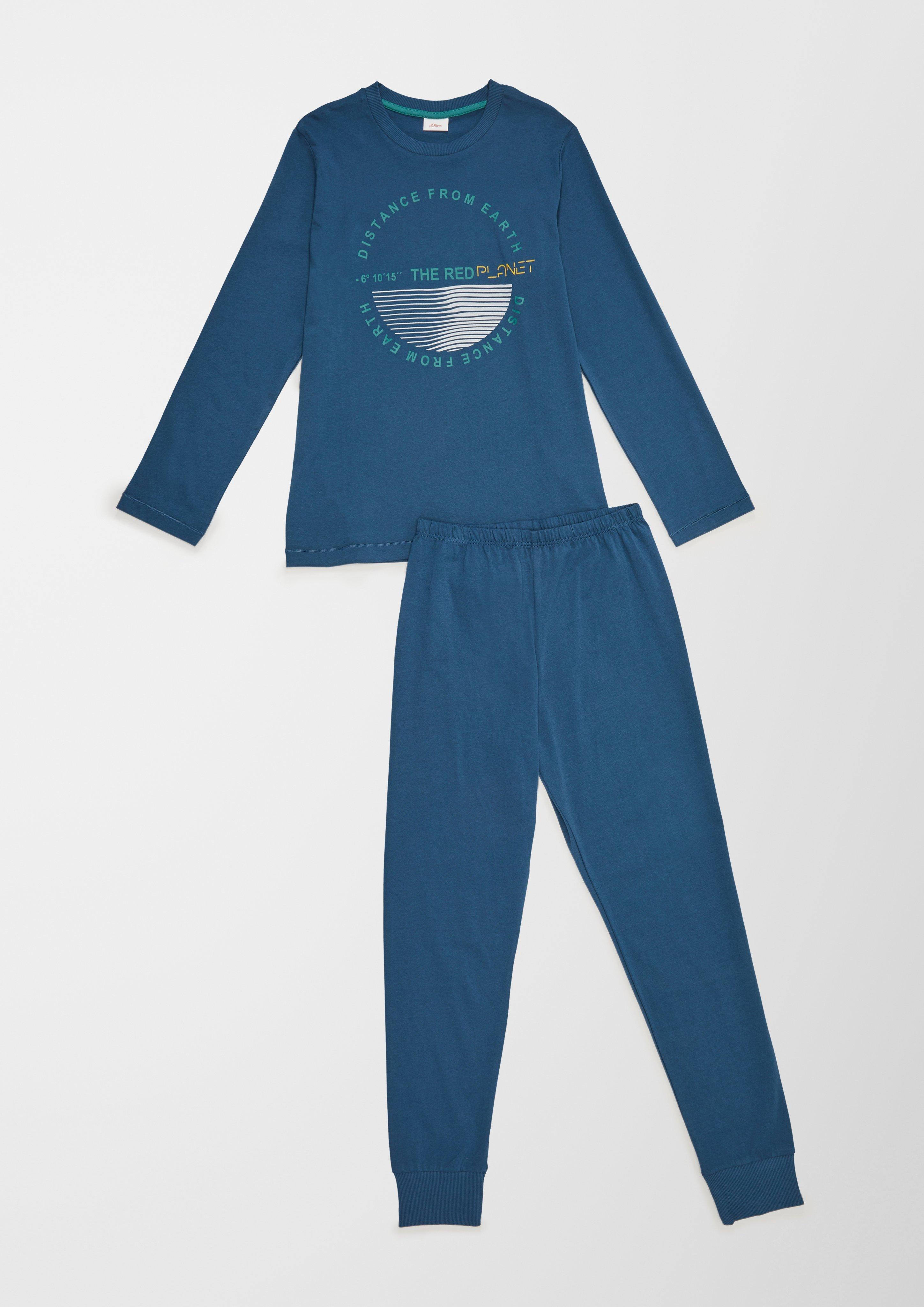 Langer Pyjama mit Print  6006779-333