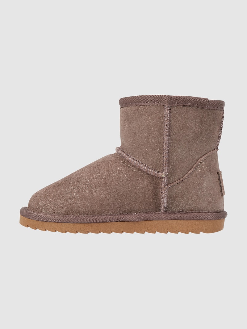 Boots aus Veloursleder in taupe