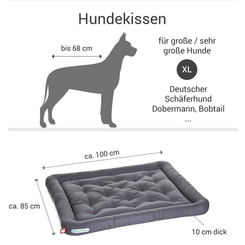Doctor Bark Hundekissen Doctor Bark Liegekissen grau XL