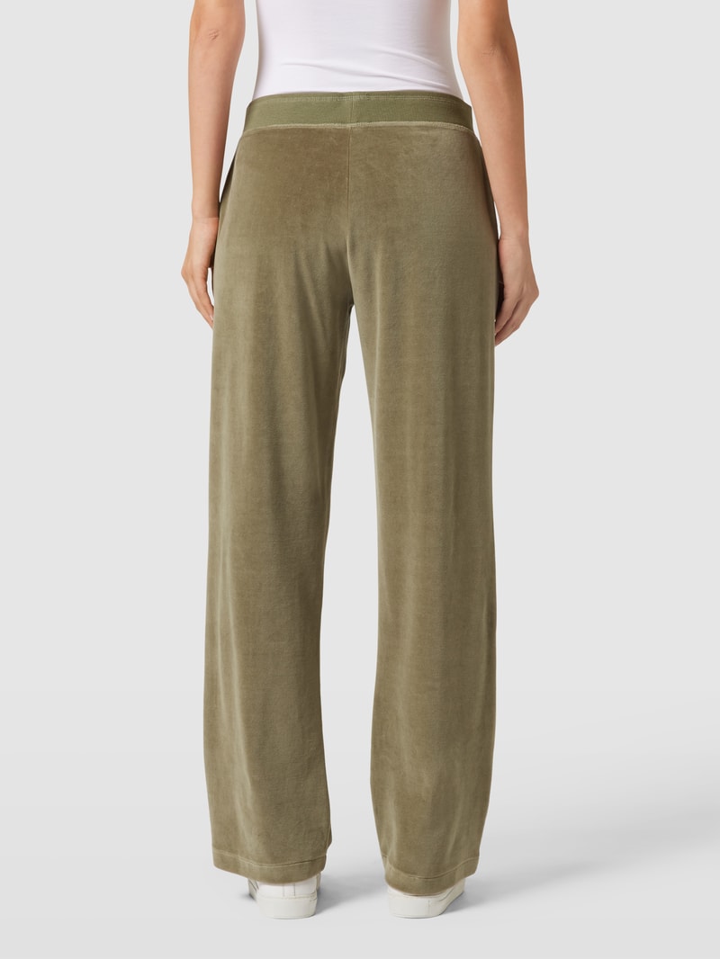 Flared Cut Hose mit elastischem Bund in khaki