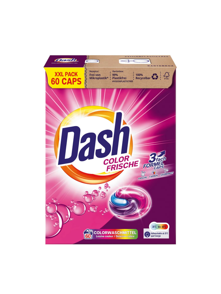 Dash XXL Color Frische 3 in 1 Waschmittel-Caps Bunte Wäsche I 60 Waschladungen günstig kaufen onesize