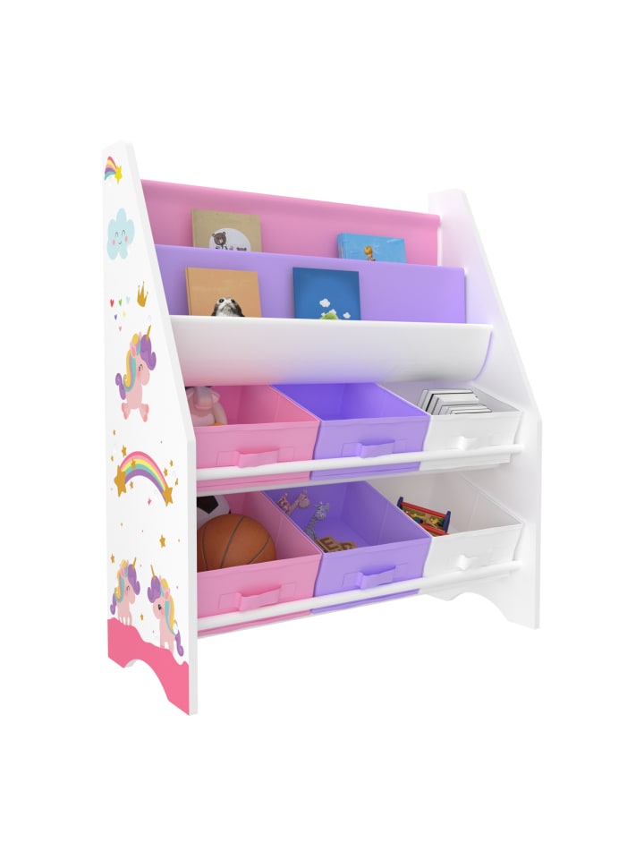 en.casa Kinderregal Ponteceso in Lila Rosa (H)74cm (B)62cm (T)26.5cm günstig kaufen onesize