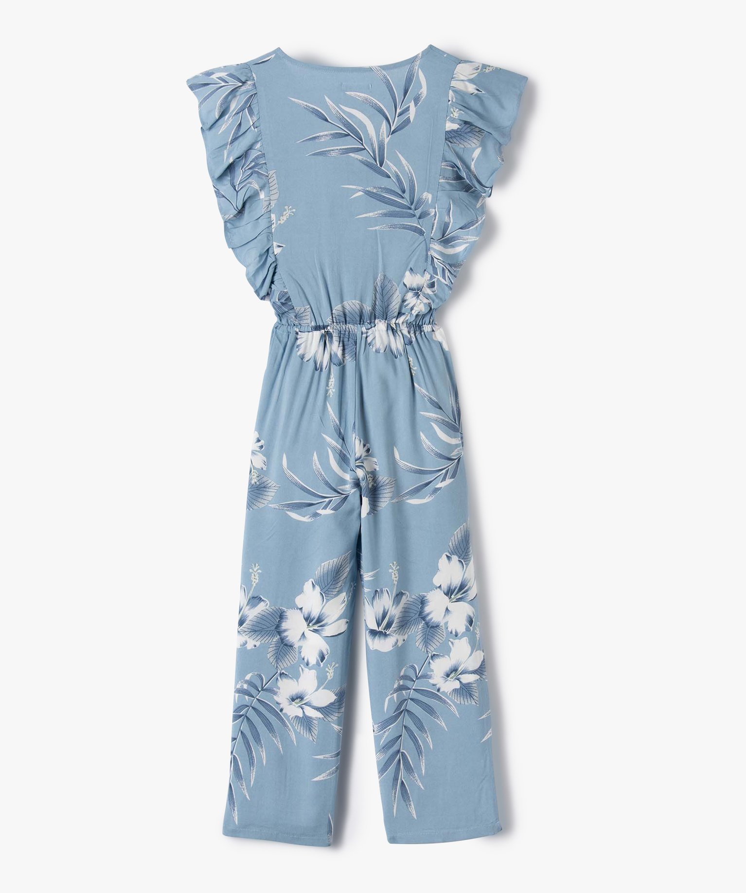 Combinaison pantalon fille imprimée avec volants sur les é... bleu | GEMO