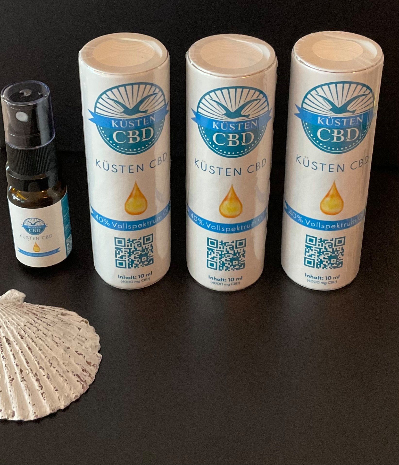 Küsten CBD Mundwasser, Küsten CBD Mundpflegeöl 40% CBD - 3 für 2 Sparset, Vollspektrum 
