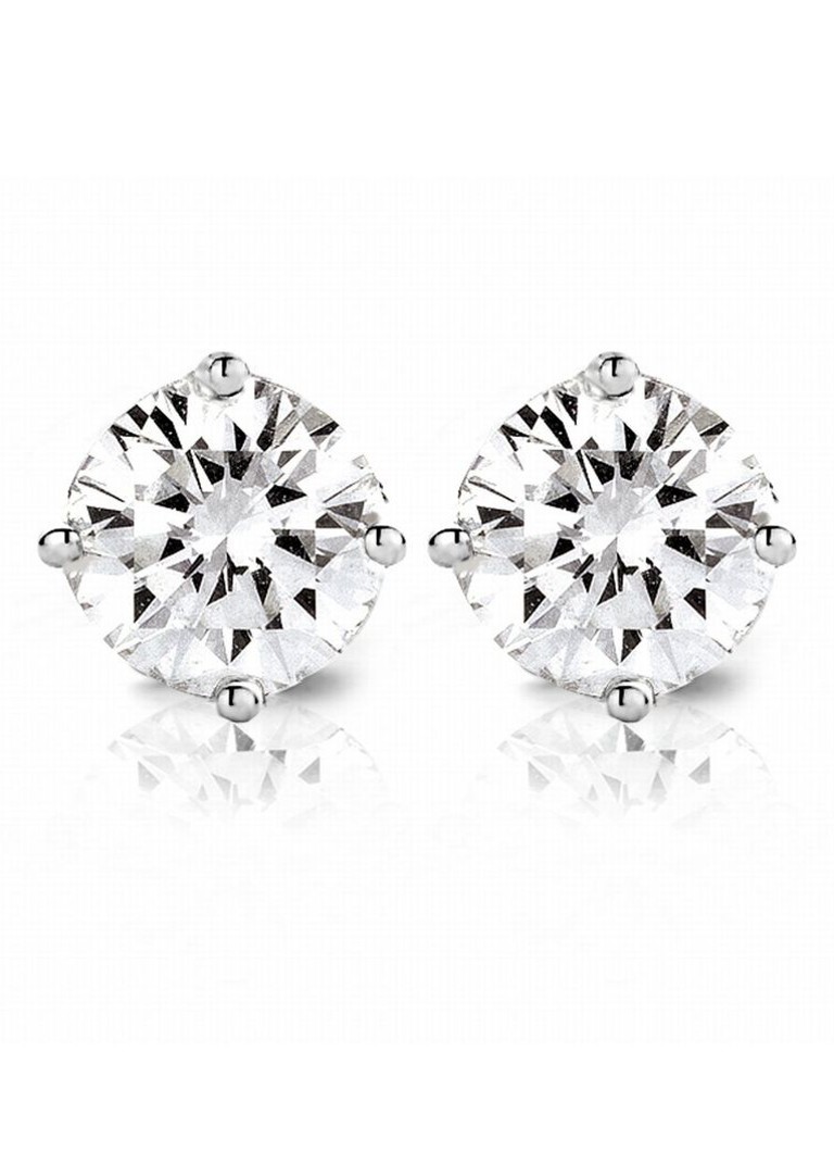 Diamond Point White gold solitaire lab-grown diamond stud earrings, 0.46 ct. 0.46 ct diamond Lab-grown diamond
