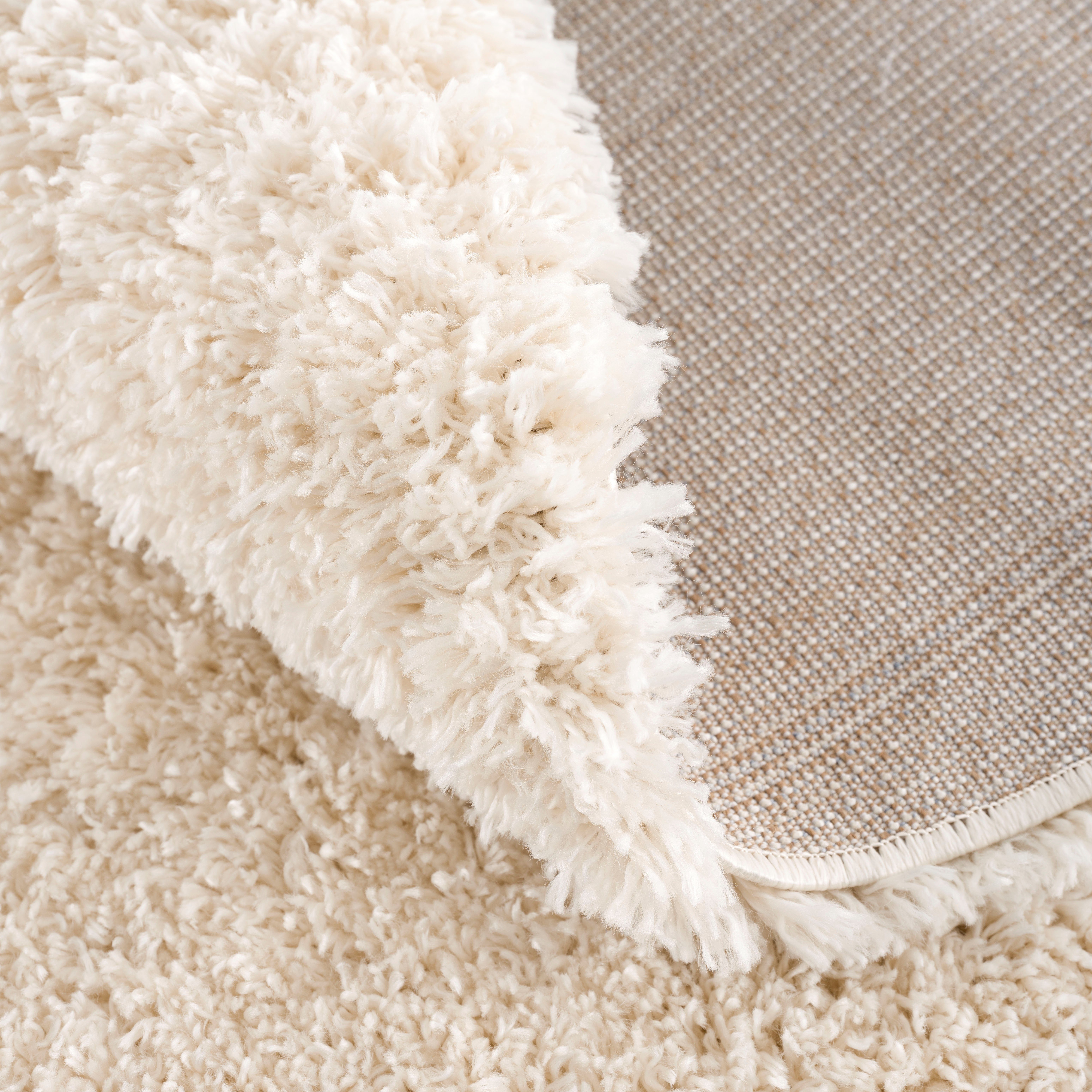 Hochflor-Teppich Porto, Sanat, rund, Höhe: 45 mm, Wohnzimmer, Langflor, Shaggy Teppich