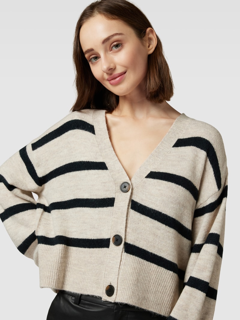 Cardigan mit Streifenmuster Modell 'LEFILE' in offwhite