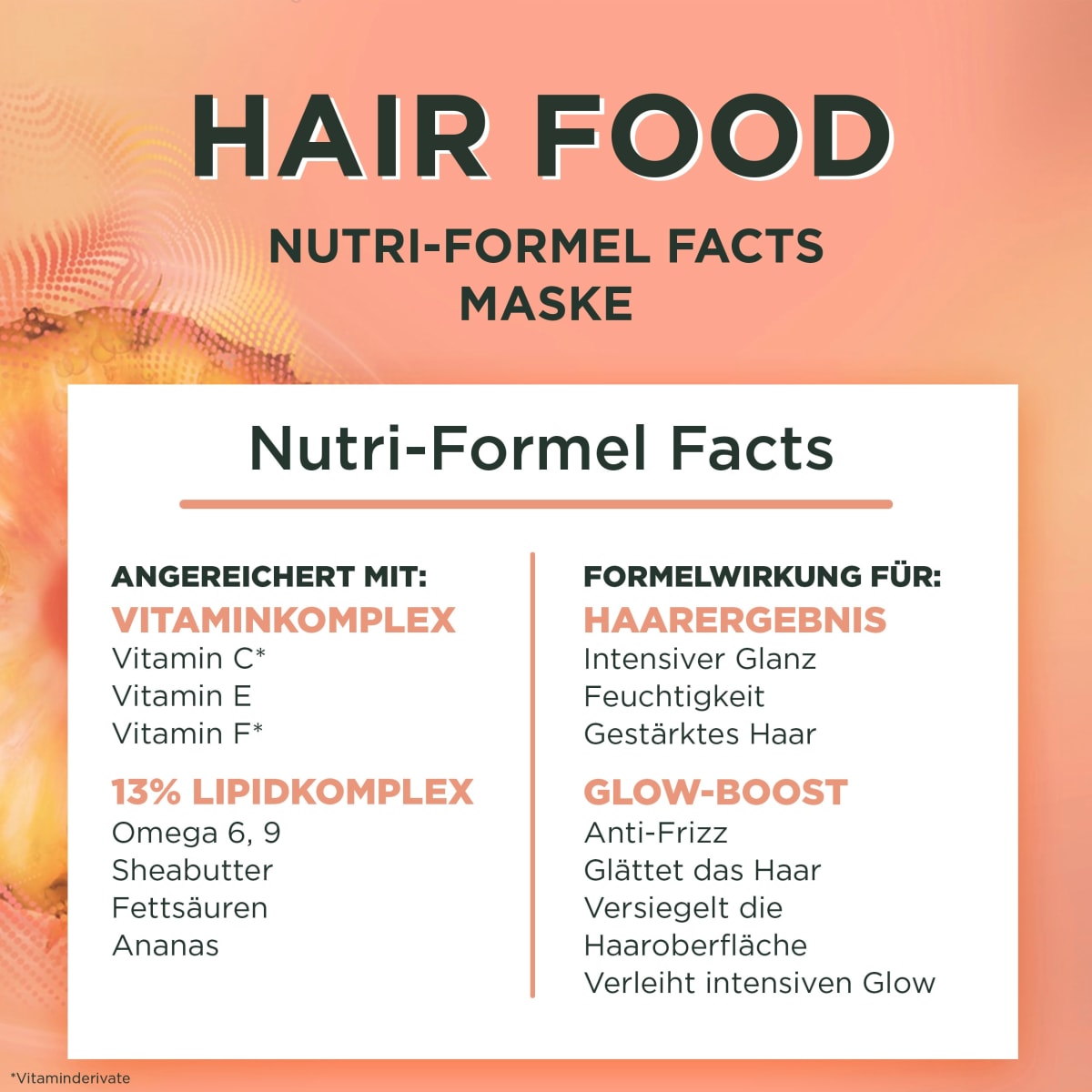 Haarkur Ananas Hair Food 3in1 Maske, 400 ml