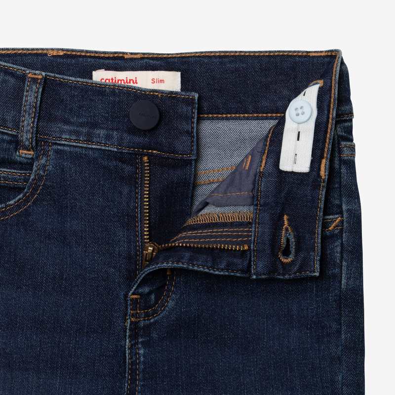 Jean fille slim bleu broderies Catimini