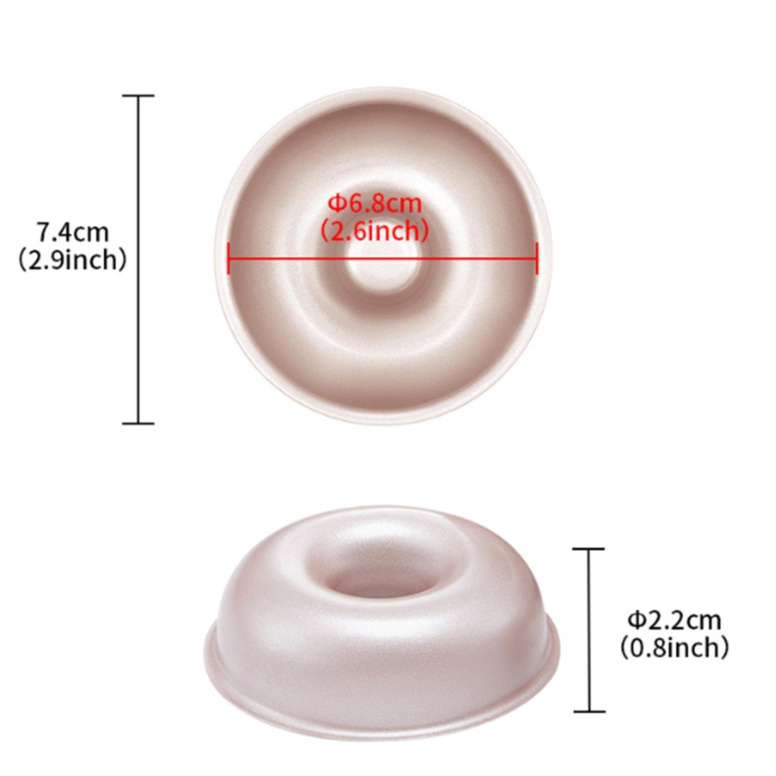 Chefmade Donutform Donutblech, antihaft- & silikonbeschichtet, champagnergold, (CHEFMADE, 4er Set Donut Formen, 74x22mm, Champagnergold, antihaft- & silikonbeschichtet, Mini-Kuchen, Muffinform, Törtchen-Form, Partykuchen, Karbonstahl 4-tlg), Donutfor