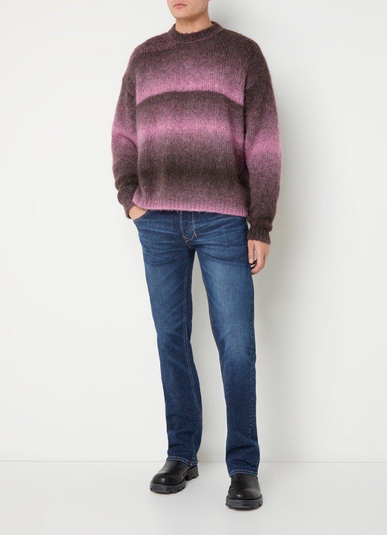 Diesel K-rasta coarse knitted sweater in alpaca wool blend with stripe print