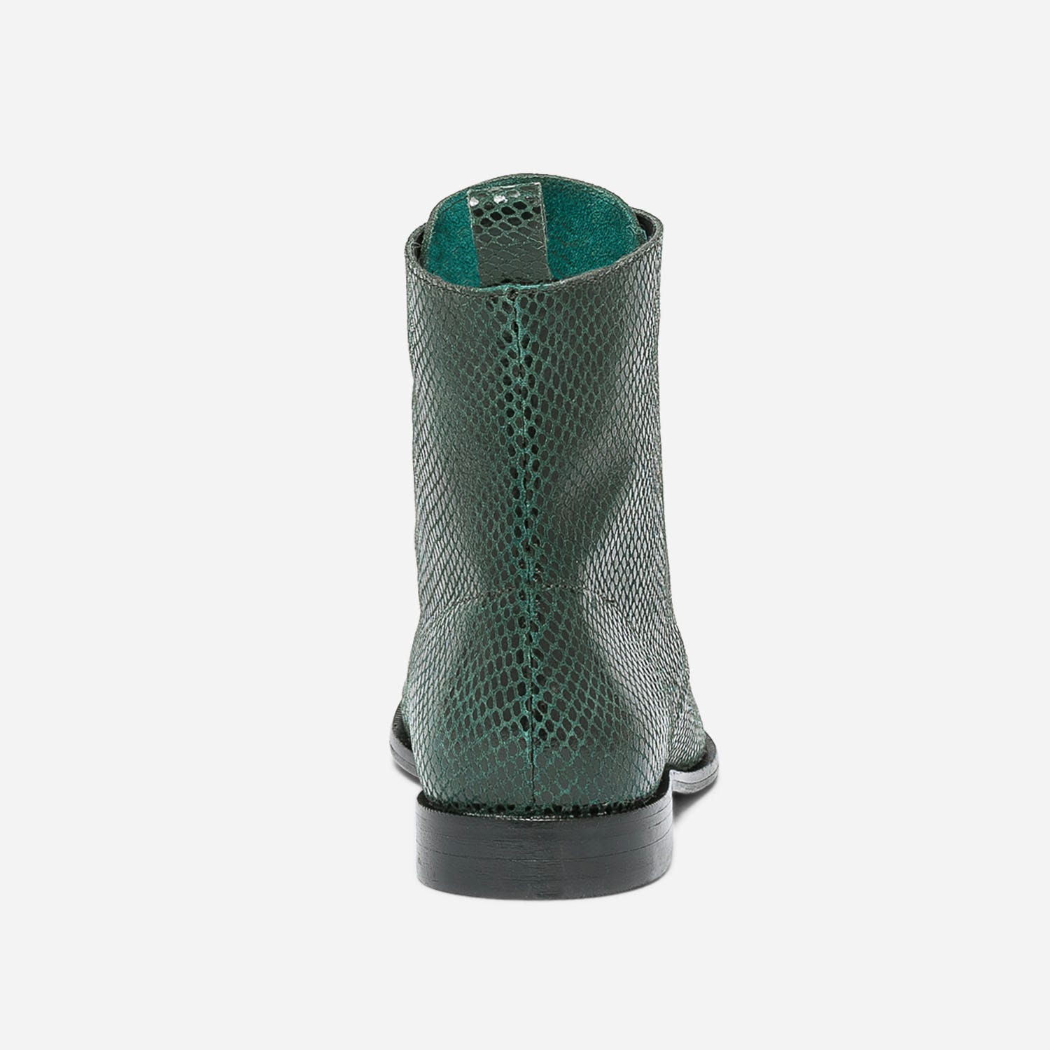 Bottine vert cuir effet python