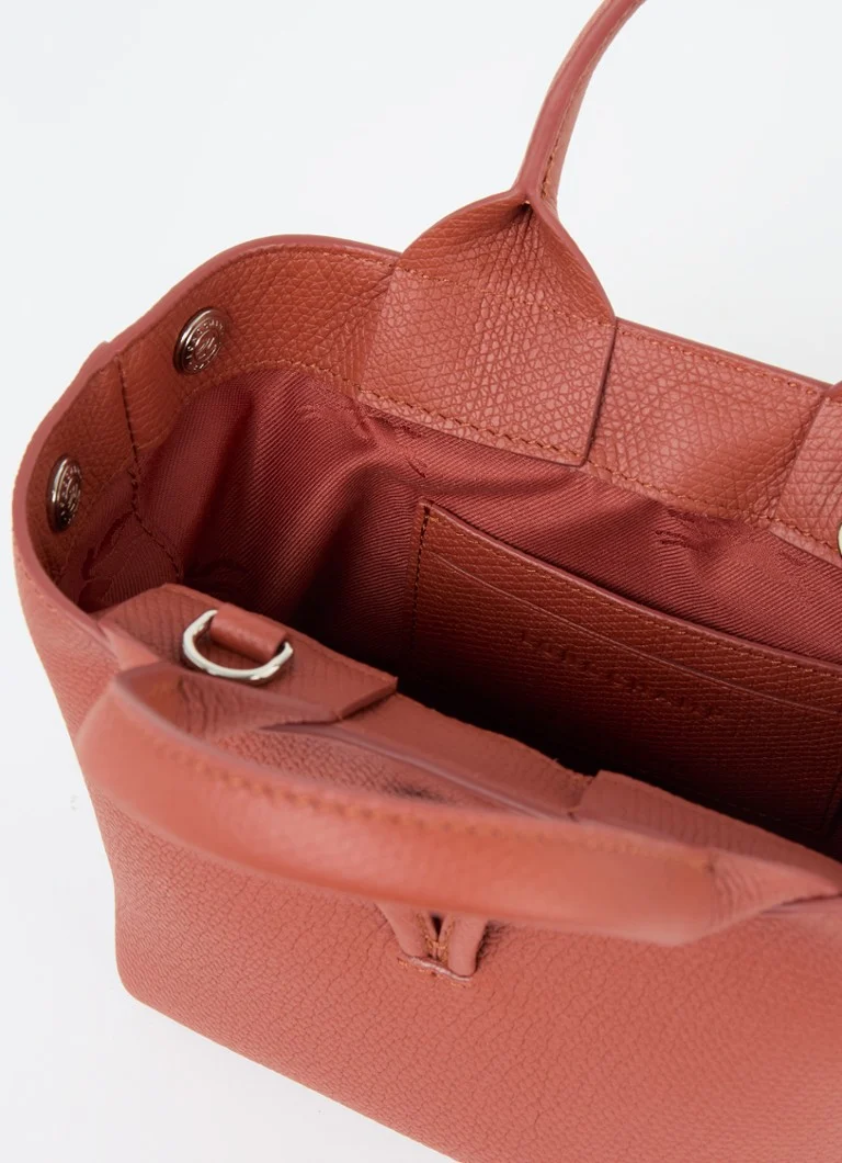 Longchamp Le Roseau leather handbag with detachable shoulder strap