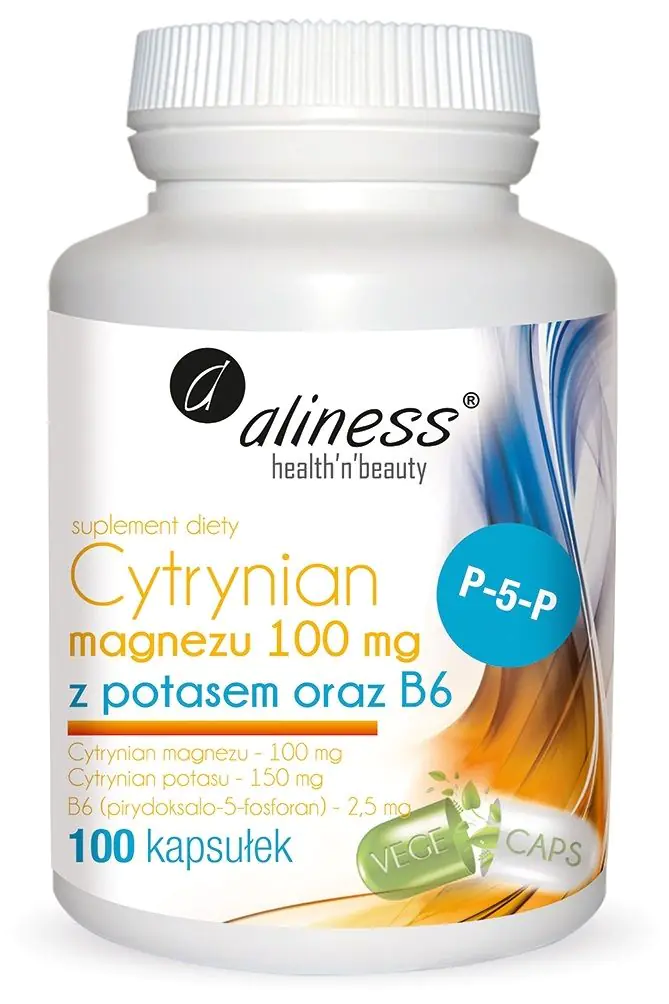 „Aliness“ magnio citratas 100 mg su kaliu ir vitaminu B6, kapsulės