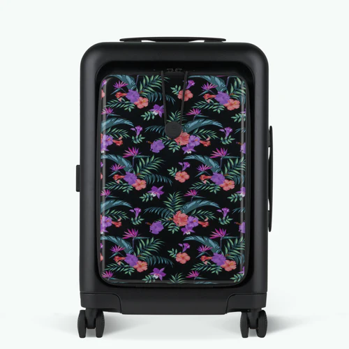 ORLY 4-wheel hard-shell suitcase, BCN pouch, black