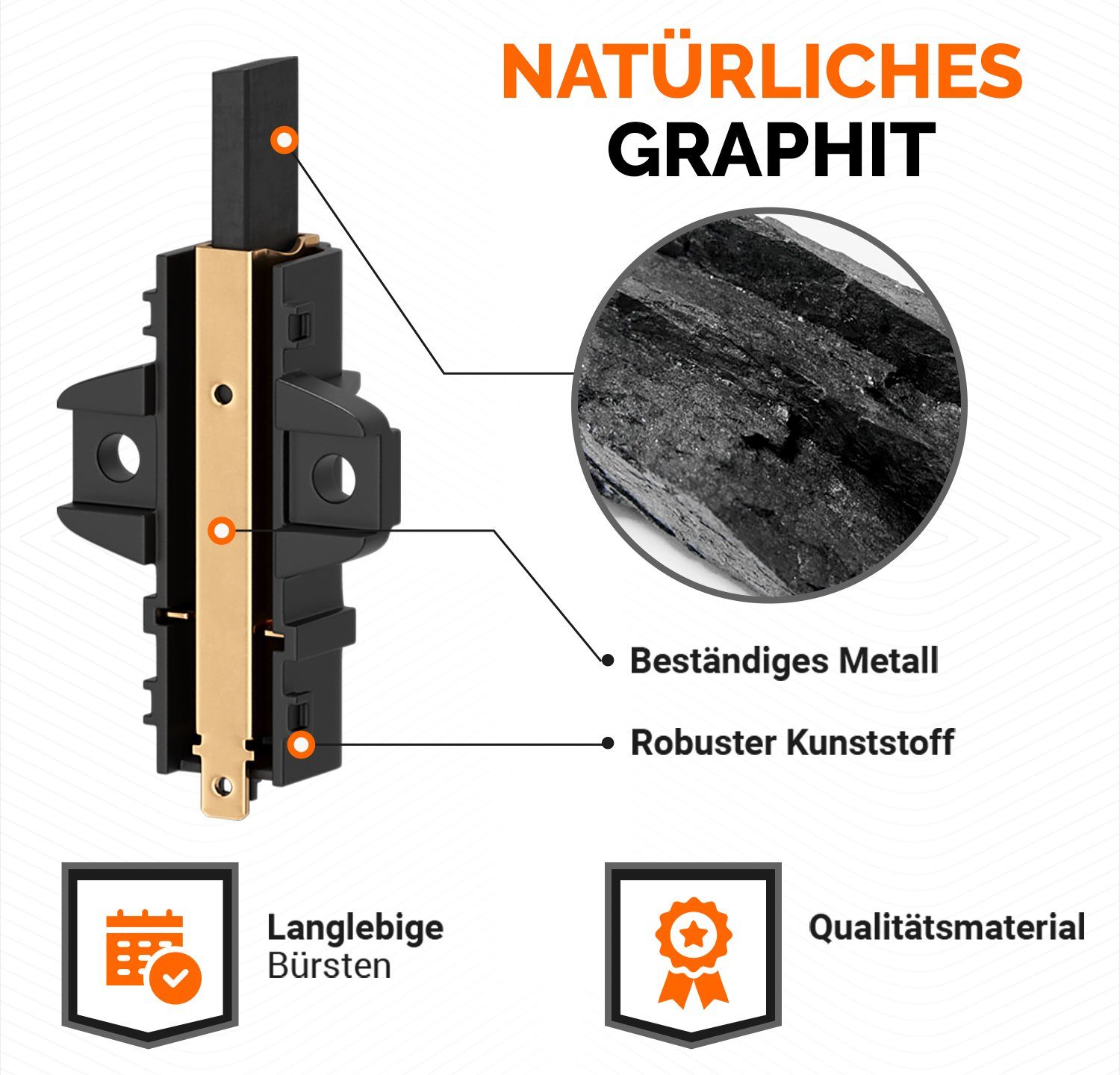 Zubehör-Set Motorkohlen Ersatz für AEG 405505048/0, VIOKS, (2-tlg), für Welling Motor Waschmaschine