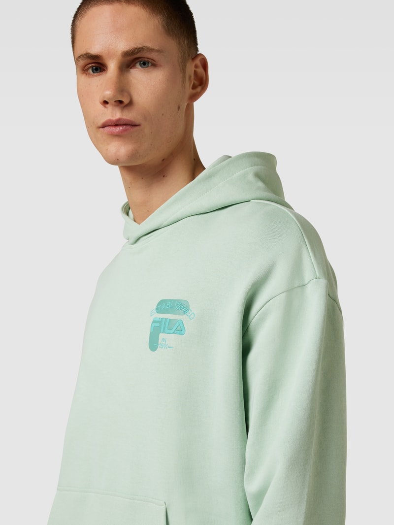 Oversized Hoodie mit Label-Stitching Modell 'BAAR' in mint