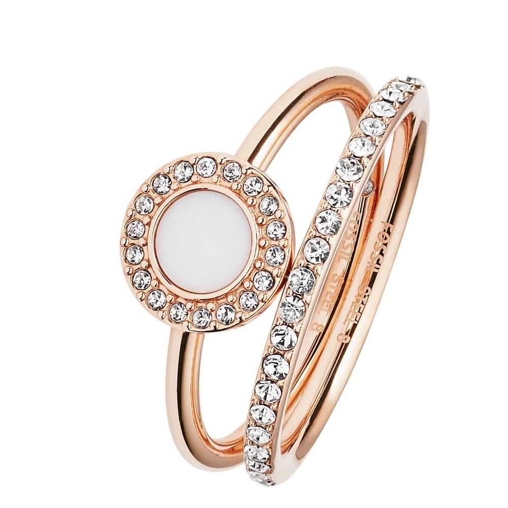 Fossil Bague pour femme Acier inoxydable or rose Bague